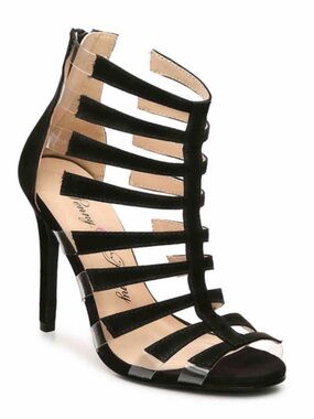 Penny Loves Kenny Black Strappy Cage High-Heel Sandal